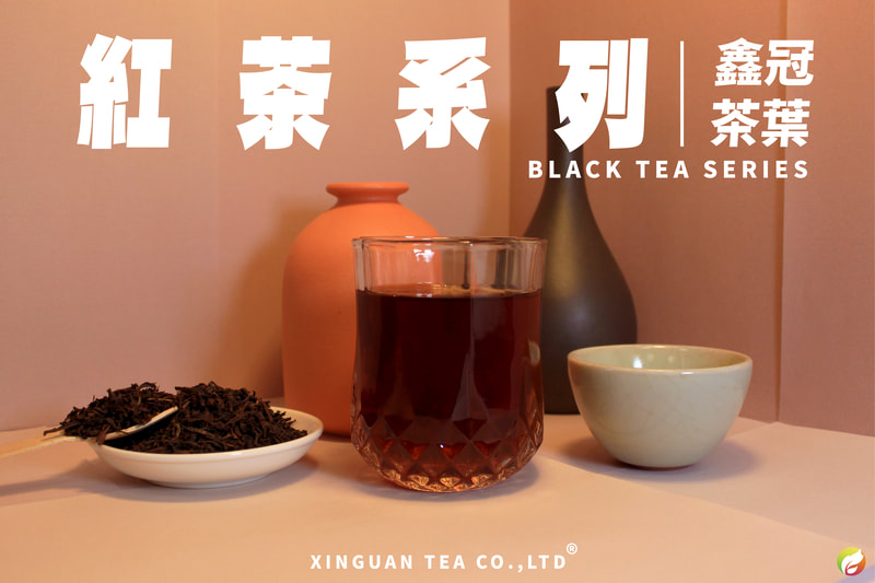 代表紅茶系列的紅茶及茶葉商品的海報